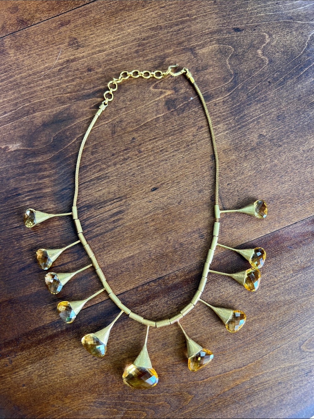 Vintage Gold Crystal Teardrop Necklace - Women Jewelry - Picture 6 of 9